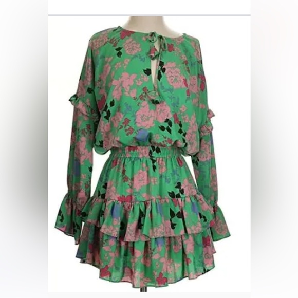 misa green floral dress TEGET DRESS